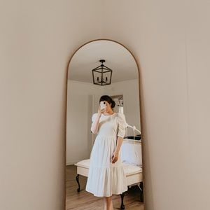 White midi dress